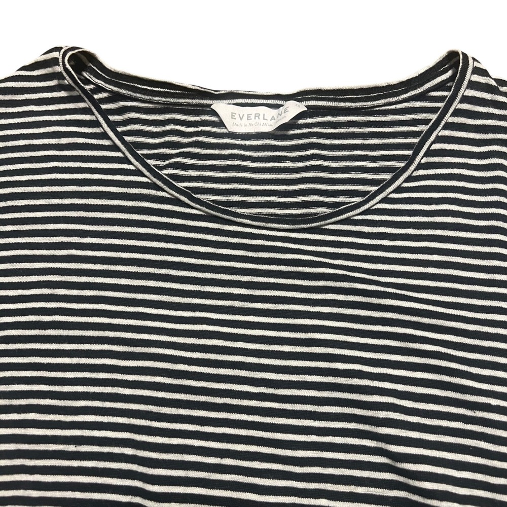Everlane Women's Black White Striped T Shirt Dress Casual Mini XS